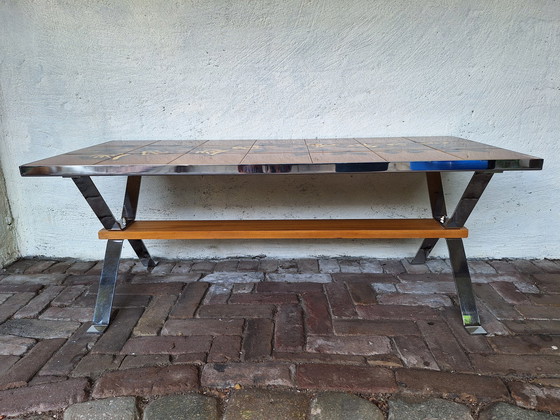 Image 1 of Belarti Adri tegeltafel, salontafel, verchroomd onderstel