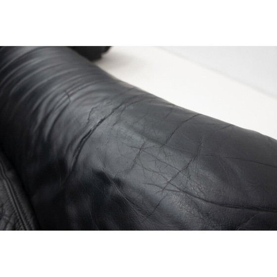 Image 1 of Paar vintage zwart leren fauteuils, 1960