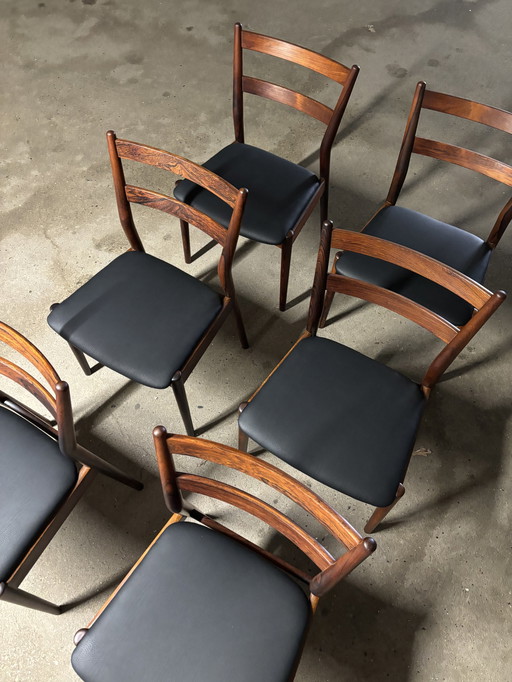 6x Arne Vodder Sibast eetkamerstoelen