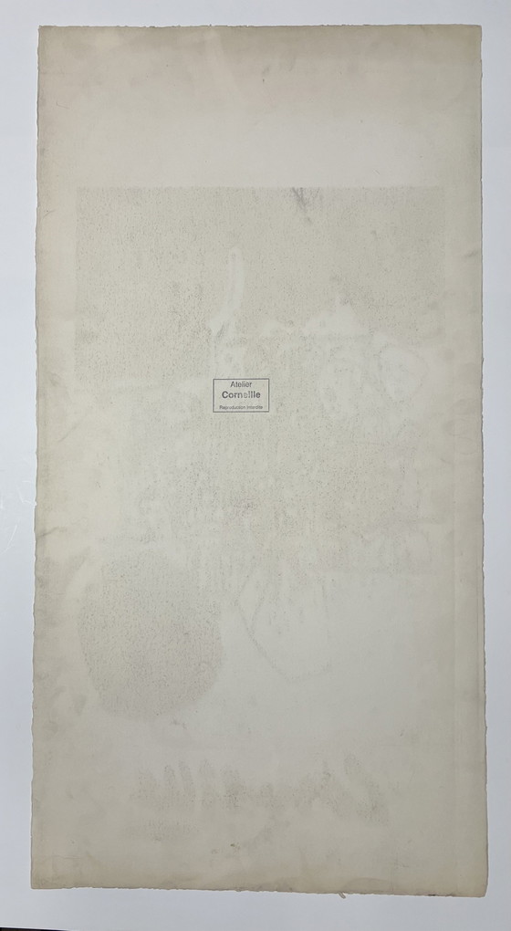 Image 1 of Gesigneerd; Guillaume Corneille Lithografie Paysage Minéralogique, 1960