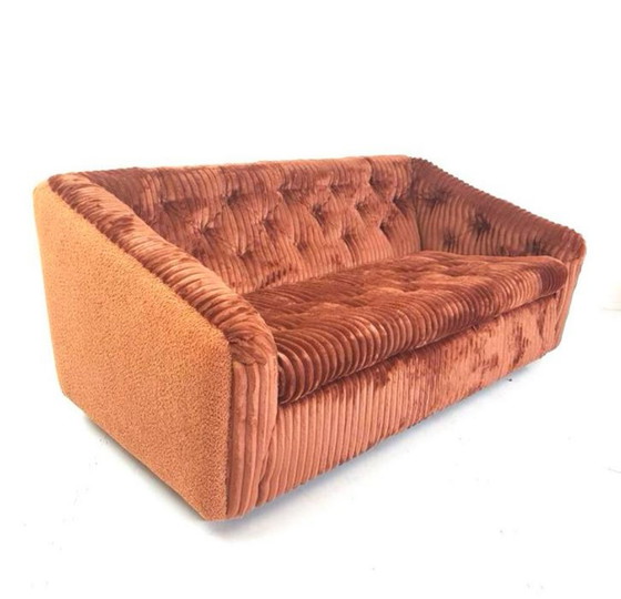 Image 1 of Vintage Artifort bankje nieuw gestoffeerd | bank brede rib