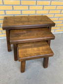 3x Brutalist bijzettafel/kruk