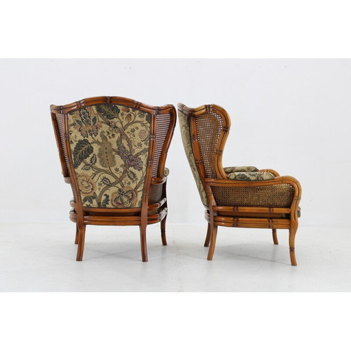 Paar vintage rotan fauteuils, Italië 1960