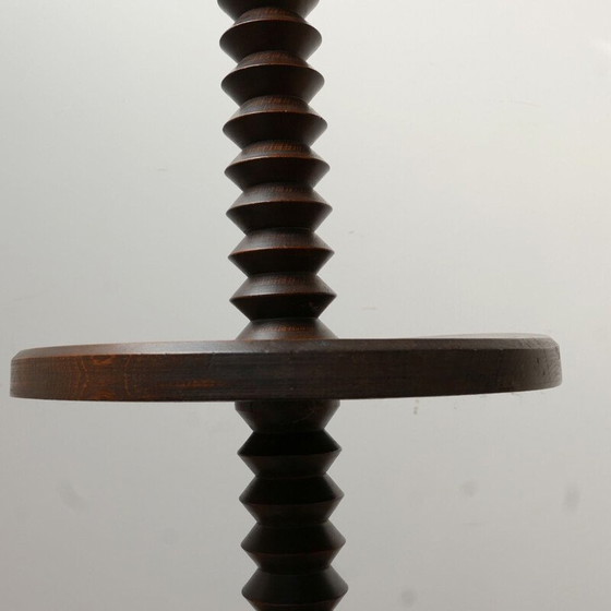 Image 1 of Vintage gedraaid houten Art Deco vloerlamp, Frankrijk 1940