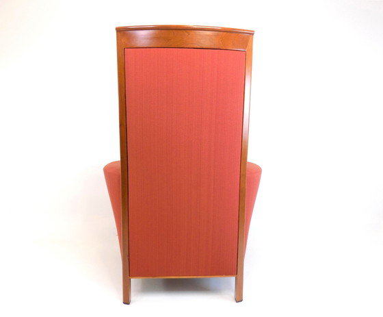 Image 1 of Giorgetti New Gallery Art Deco Leunstoel Met Ottoman Door Umberto Asnago