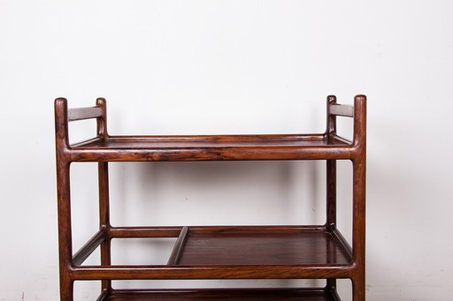 Deens palissander dressoir, schuiftafel, 3 niveaus Door Johannes Andersen voor Silkeborg 1960.