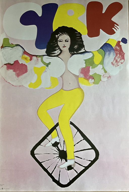 Maciej Urbaniec (1925-2004), Circusacrobaat op een eenwieler, 1979, Poster nr. 33, Copyright Desa Foreign Trade Enterprise, Orgi