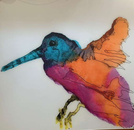 Petra Downs, Titel: Free Bird – schilderijen tekeningen, Plexiglass, Modern (photo 2 of 5)