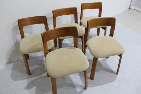 Image 1 of 5x Vintage eetkamerstoelen - jaren '70