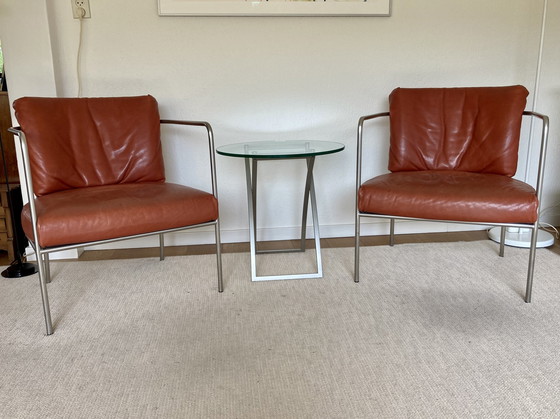 Image 1 of 2x Living Divani 'Café Light' fauteuils.