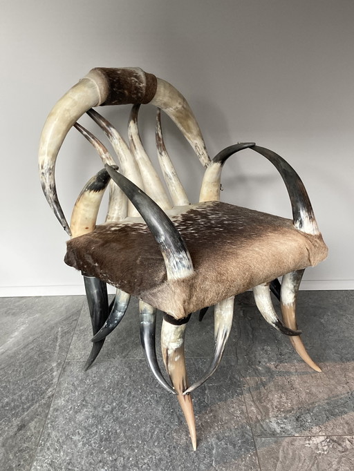 Vintage Koe Hoorn Stoel