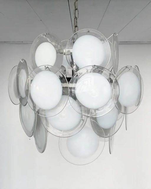 Gino Vistosi kroonluchter en 2 schansen – Murano Glass, Italian Design