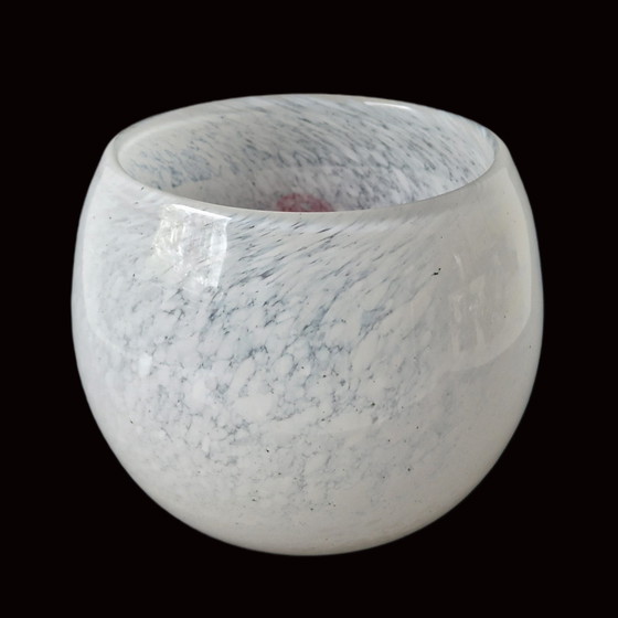 Image 1 of Ingegerd Råman (Skruf) - Bowl / Vaas met roos - Gesigneerd