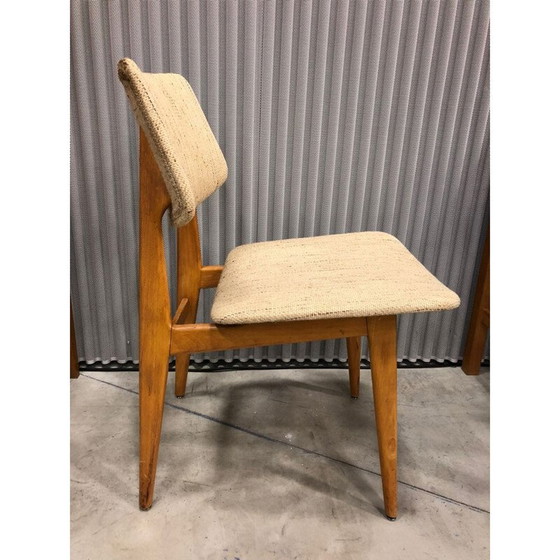 Image 1 of Set van 2 vintage stoelen in wol en eiken 1950