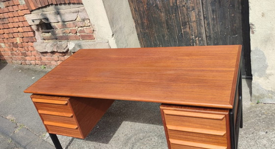 Image 1 of Deens Bureau Made In Denmark Mid Century Design Tafel Bureau Schrijftafel 60s Vintage Teak Retro 60S