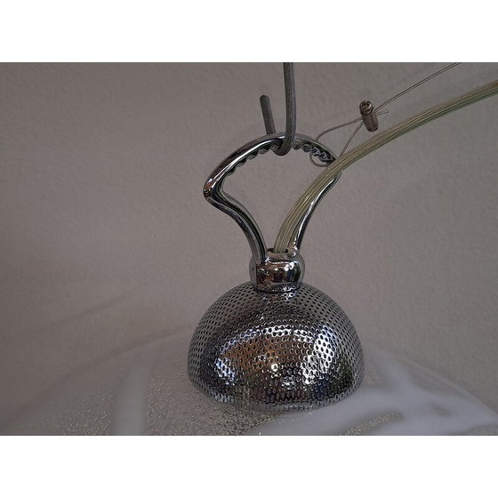 Image 1 of Vintage witte Murano glazen swirl hanglamp, jaren 1960