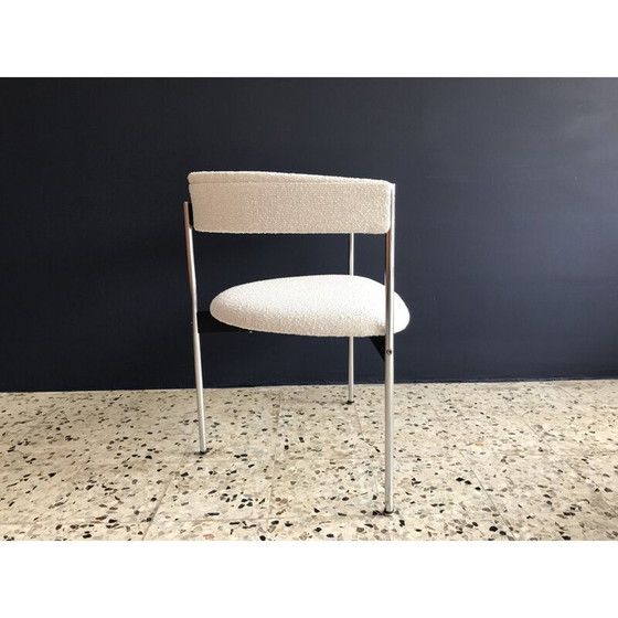 Image 1 of Vintage fauteuil voor Idealheim in witte stof en metaal 1960