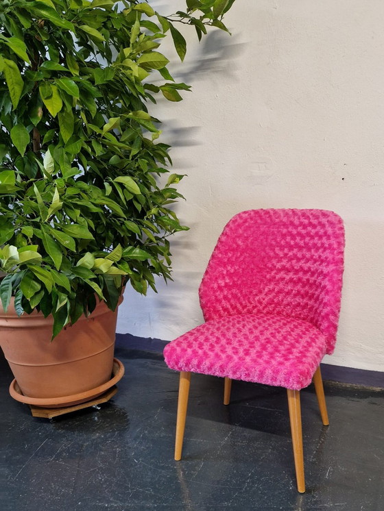 Image 1 of 2X Schelp Stoelen Vintage Roze Nieuw Gestoffeerd