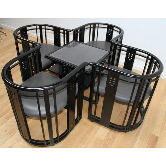 Image 1 of Vintage woonkamer set in gebeitst hout door Umberto Asnago voor Giorgetti, Italië