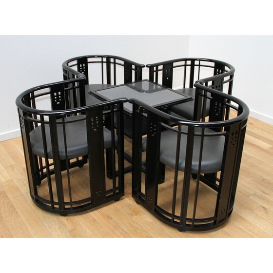 Image 1 of Vintage woonkamer set in gebeitst hout door Umberto Asnago voor Giorgetti, Italië