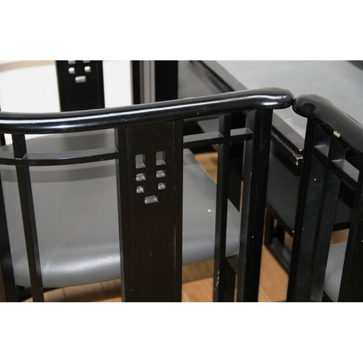 Vintage woonkamer set in gebeitst hout door Umberto Asnago voor Giorgetti, Italië