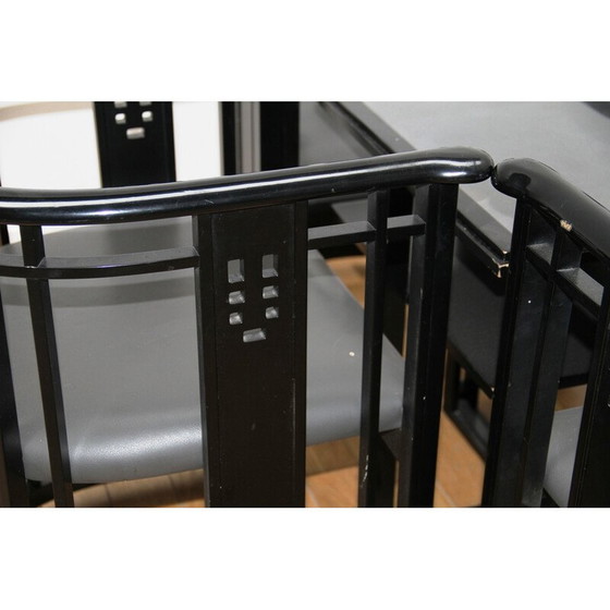 Image 1 of Vintage woonkamer set in gebeitst hout door Umberto Asnago voor Giorgetti, Italië