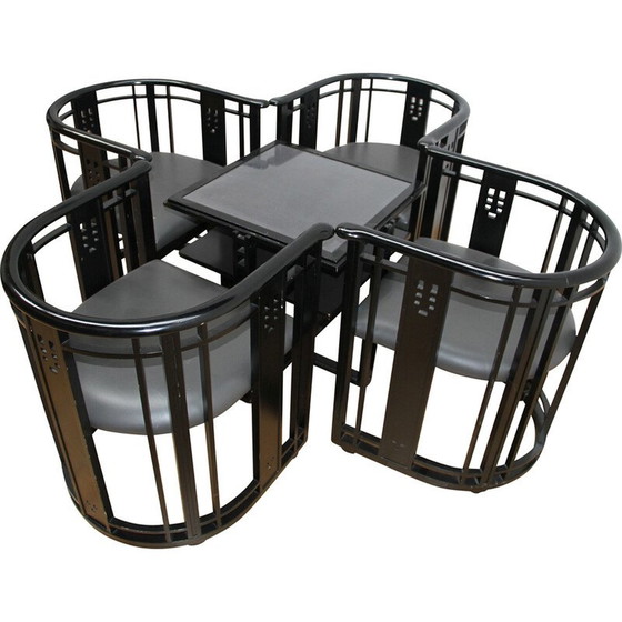 Image 1 of Vintage woonkamer set in gebeitst hout door Umberto Asnago voor Giorgetti, Italië