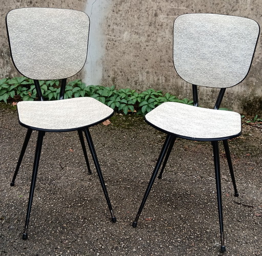 Vinyl bijzetstoelen, Frankrijk, 1960, set van 2