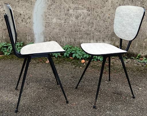 Vinyl bijzetstoelen, Frankrijk, 1960, set van 2