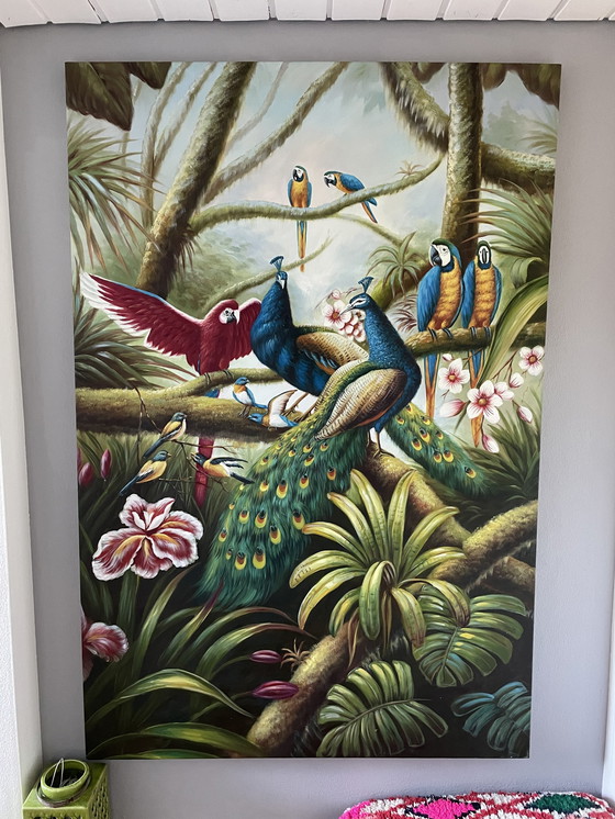 Image 1 of Schilderij / Print / Canvas Kleurrijke Papgeia Jungle