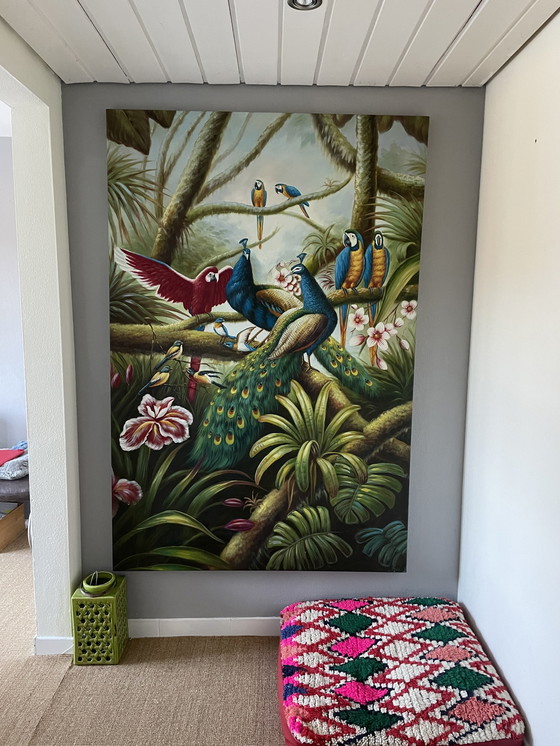 Image 1 of Schilderij / Print / Canvas Kleurrijke Papgeia Jungle