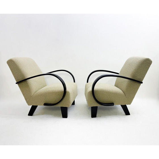 Image 1 of Paar gebogen houten fauteuils uit de Mid Century, Jindrich Halabala, Tsjechië, jaren 1940