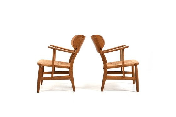 Image 1 of Paar Hans Wegner CH-22 voor Carl Hansen & Søn Denemarken 1950