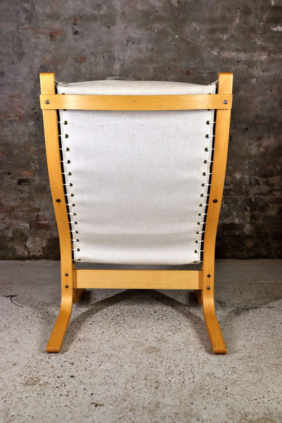 Image 1 of Ingmar Relling fauteuil en ottoman voor Ekornes 