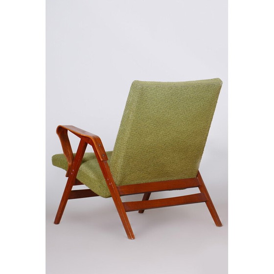 Image 1 of Mid Century beukenhouten en stoffen fauteuil van Tatra, Tsjechië 1950