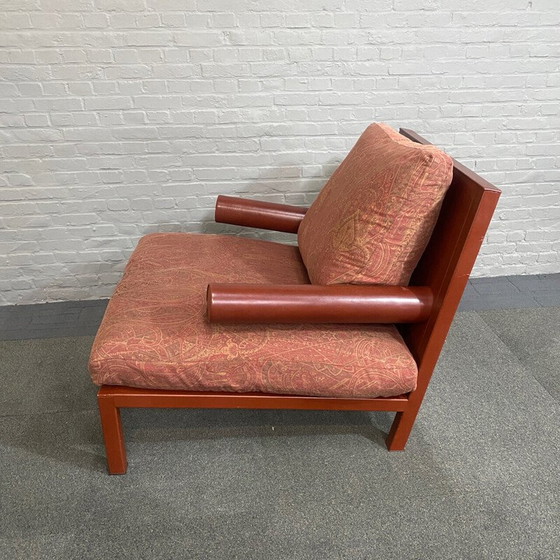 Image 1 of Vintage fauteuil in leer en stof van Antonio Citterio voor B et B Italia, Italië 1980