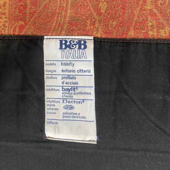 Image 1 of Vintage fauteuil in leer en stof van Antonio Citterio voor B et B Italia, Italië 1980