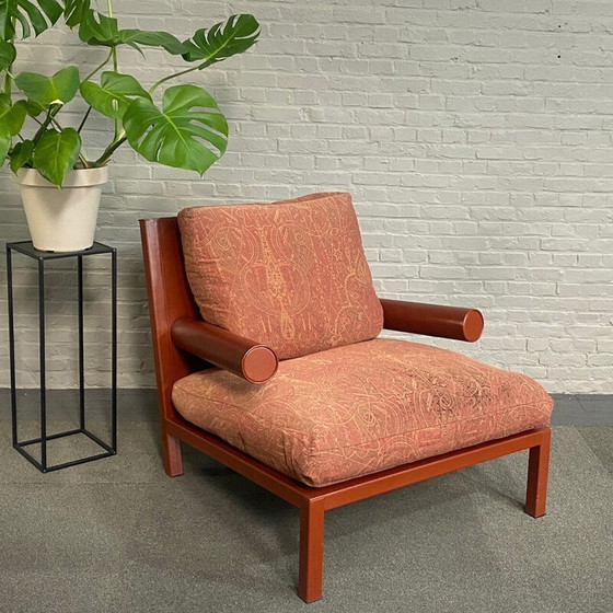 Image 1 of Vintage fauteuil in leer en stof van Antonio Citterio voor B et B Italia, Italië 1980