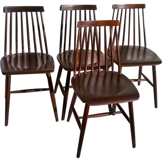 Image 1 of Set van 4 vintage stoelen van Ilmari Tapiovaara voor Edsby Verken, 1960