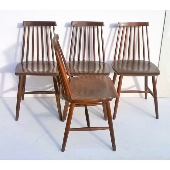 Image 1 of Set van 4 vintage stoelen van Ilmari Tapiovaara voor Edsby Verken, 1960