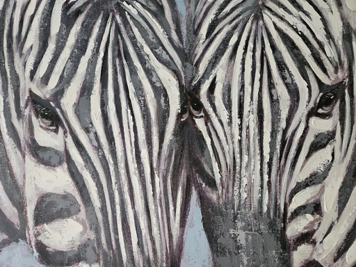 Zebra Paarden Groot Modern Schilderij