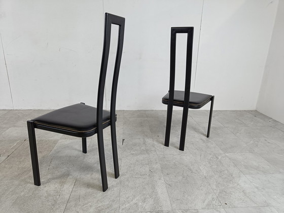 Image 1 of 6x postmoderne eetkamerstoelen, jaren 80