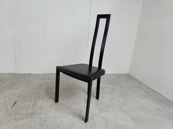Image 1 of 6x postmoderne eetkamerstoelen, jaren 80