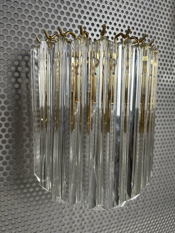 Image 1 of 2x Vintage Italiaanse kristallen wandlamp