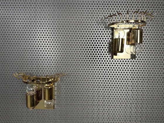 Image 1 of 2x Vintage Italiaanse kristallen wandlamp