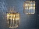 2x Vintage Italiaanse kristallen wandlamp