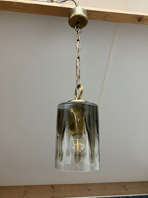 Vintage Hanglamp Fischer Leuchten Met Murano Glas.