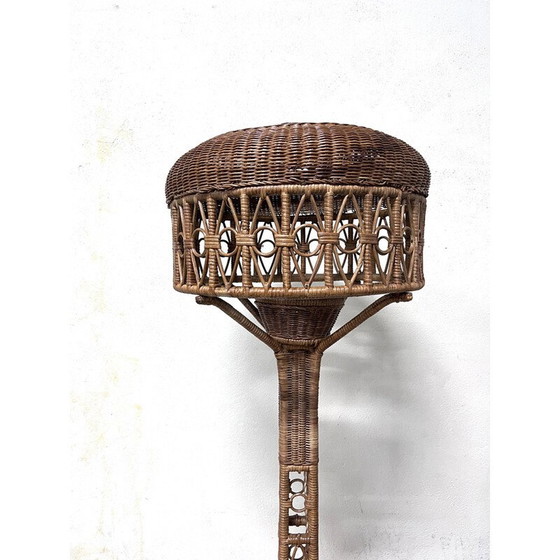 Image 1 of Vintage rotan en bamboe vloerlamp, Italië 1960