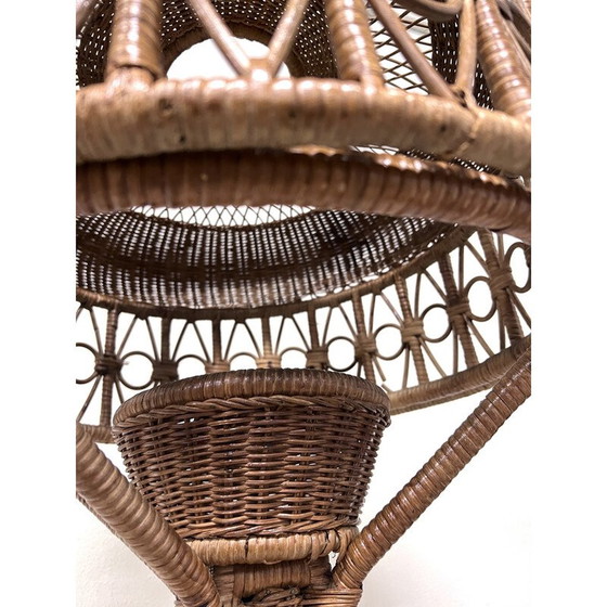 Image 1 of Vintage rotan en bamboe vloerlamp, Italië 1960