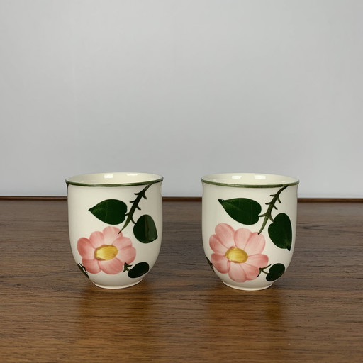 2 Glazen / Tumbler Villeroy & Boch "Wild Rose" servies, 1970